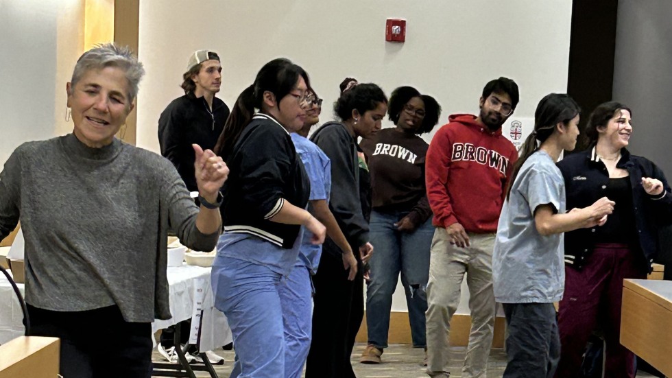 Rachel Balaban leading a dance session